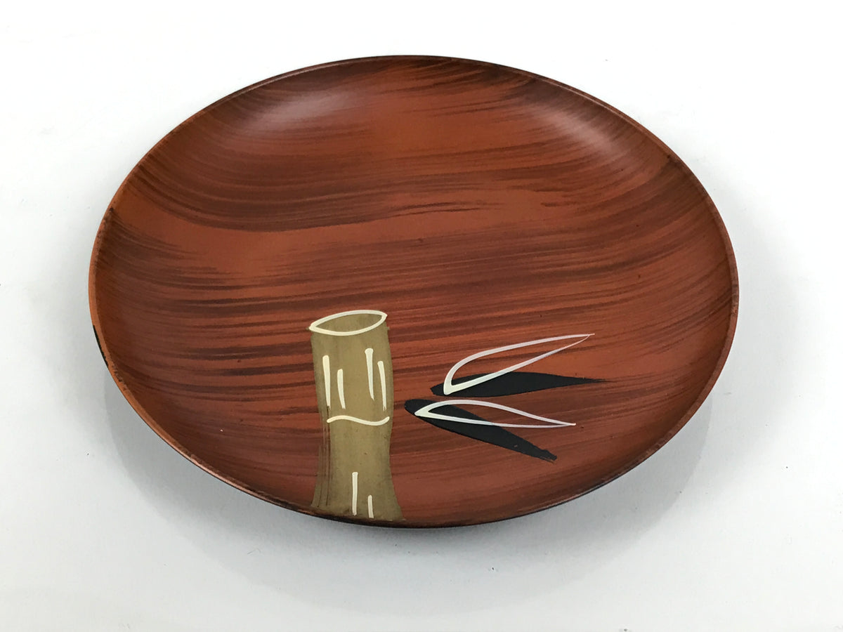 Japanese Lacquer Replica Resin Meimeizara Small Plate Tea Ceremony Bamboo L652-KT - Lacquerware-chidorivintage.com