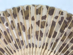 Japanese Fabric Folding Fan Sensu Vtg Bamboo Frame Brown Cheetah Print 5D66-AD - Fan-chidorivintage.com