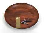 Japanese Lacquer Replica Resin Meimeizara Small Plate Tea Ceremony Bamboo L653-KT - Lacquerware-chidorivintage.com