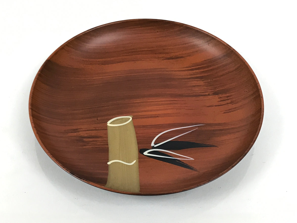 Japanese Lacquer Replica Resin Meimeizara Small Plate Tea Ceremony Bamboo L653-KT - Lacquerware-chidorivintage.com