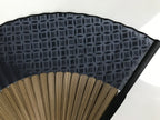Japanese Fabric Folding Fan Sensu Vtg Bamboo Frame Blue Horse Shippo Design 5D67-AD - Fan-chidorivintage.com