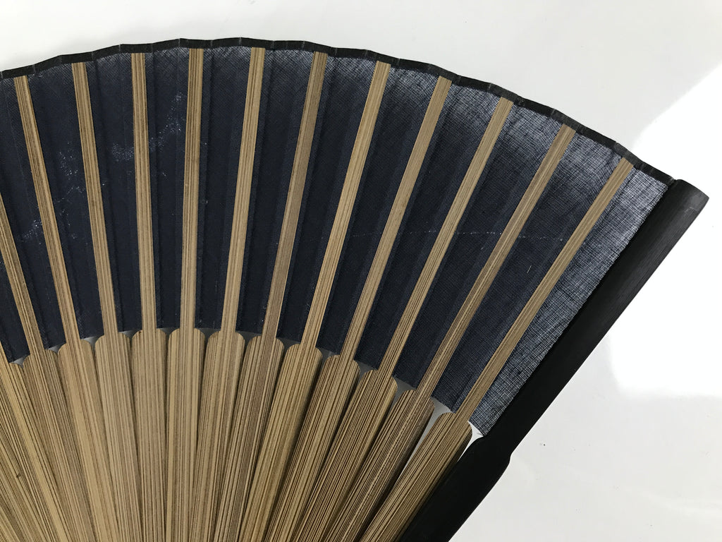 Japanese Fabric Folding Fan Sensu Vtg Bamboo Frame Blue Horse Shippo Design 5D67-AD - Fan-chidorivintage.com