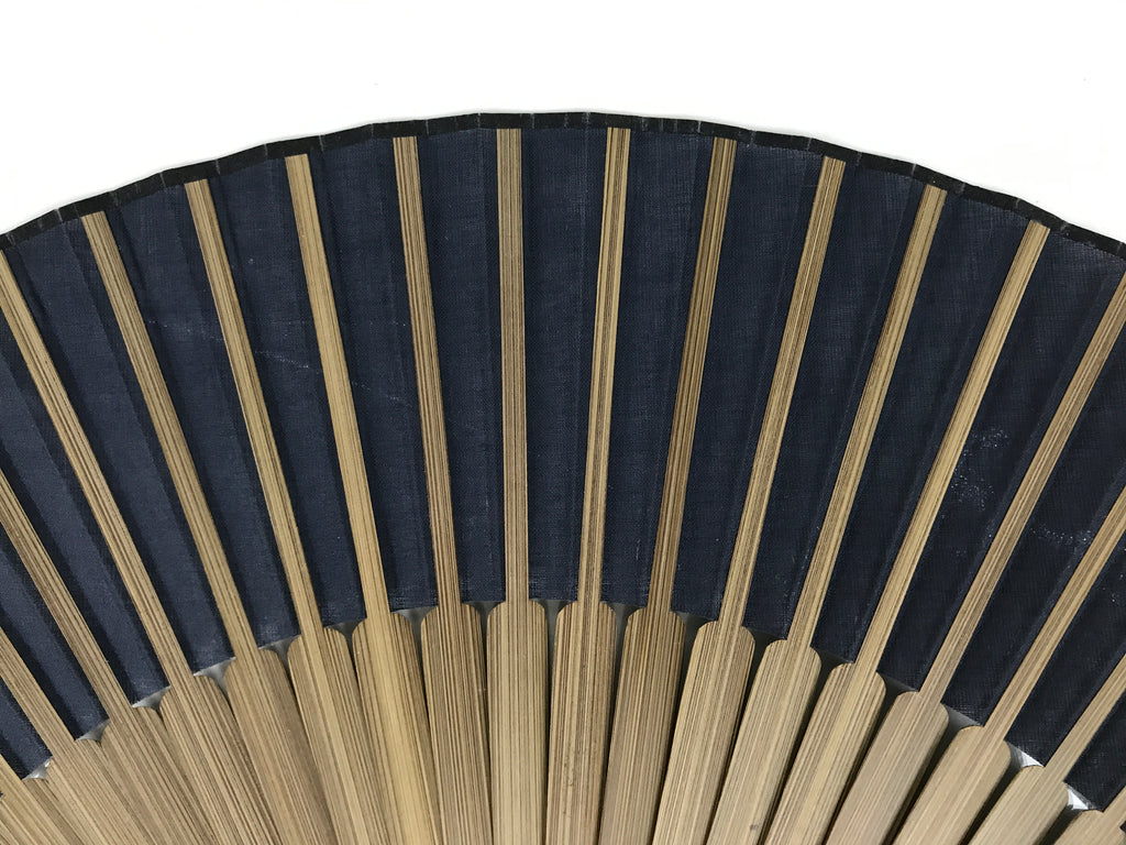 Japanese Fabric Folding Fan Sensu Vtg Bamboo Frame Blue Horse Shippo Design 5D67-AD - Fan-chidorivintage.com