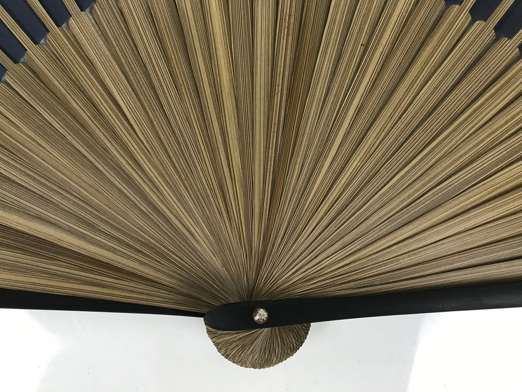 Japanese Fabric Folding Fan Sensu Vtg Bamboo Frame Blue Horse Shippo Design 5D67-AD - Fan-chidorivintage.com