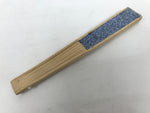 Japanese Fabric Folding Fan Sensu Vtg Bamboo Frame Kikkou Pattern Blue 5D68-AD - Fan-chidorivintage.com