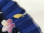 Japanese Fabric Folding Fan Sensu Vtg Bamboo Frame Cherry Bossoms Blue 5D69-AD - Fan-chidorivintage.com