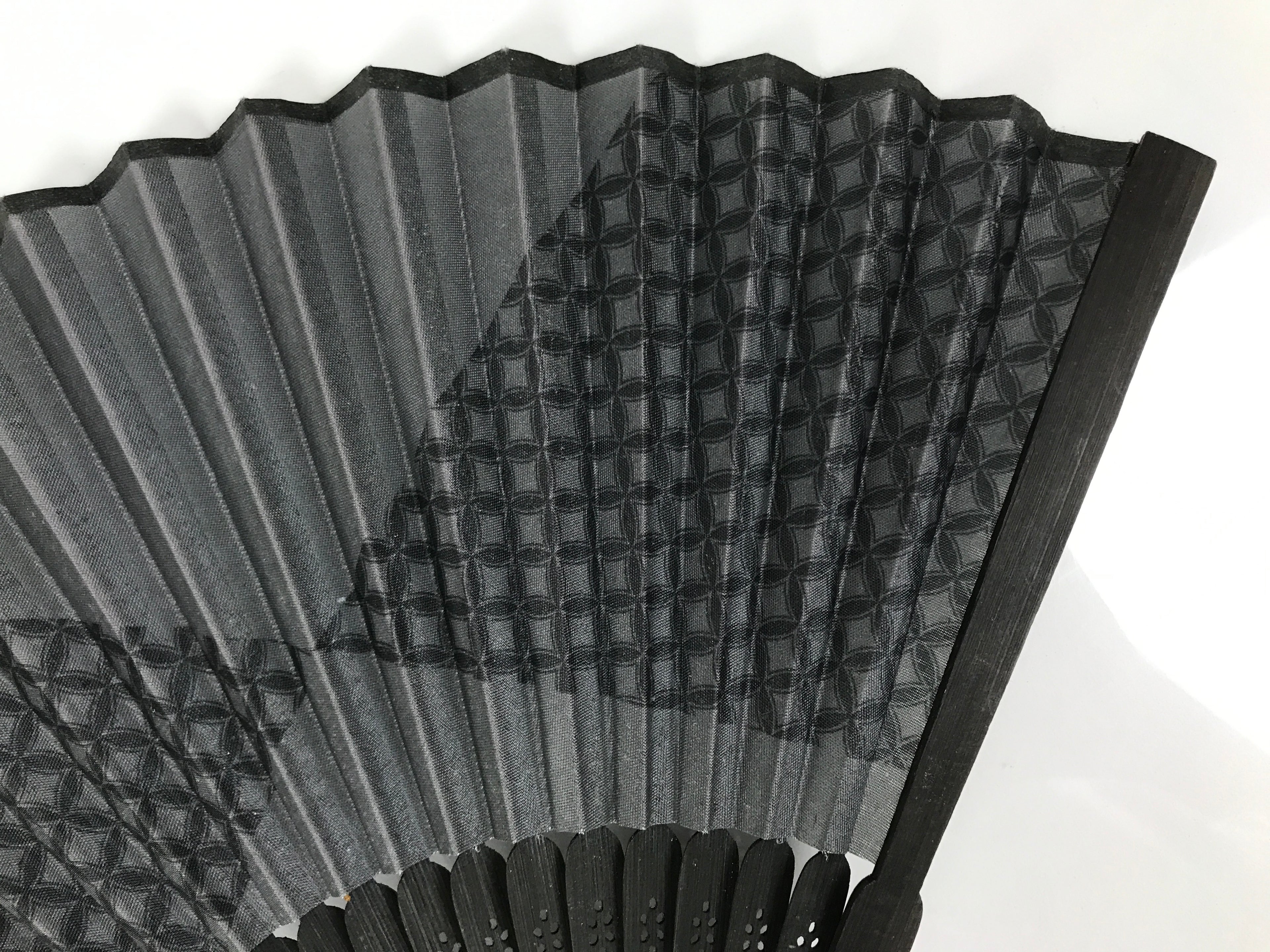 Japanese Fabric Folding Fan Sensu Bamboo Frame Traditional Shippo Design 5D70-AD - Fan-chidorivintage.com