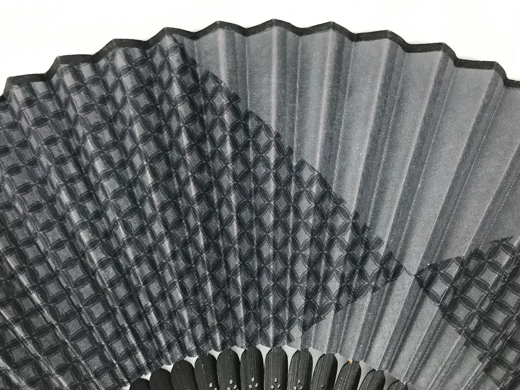 Japanese Fabric Folding Fan Sensu Bamboo Frame Traditional Shippo Design 5D70-AD - Fan-chidorivintage.com