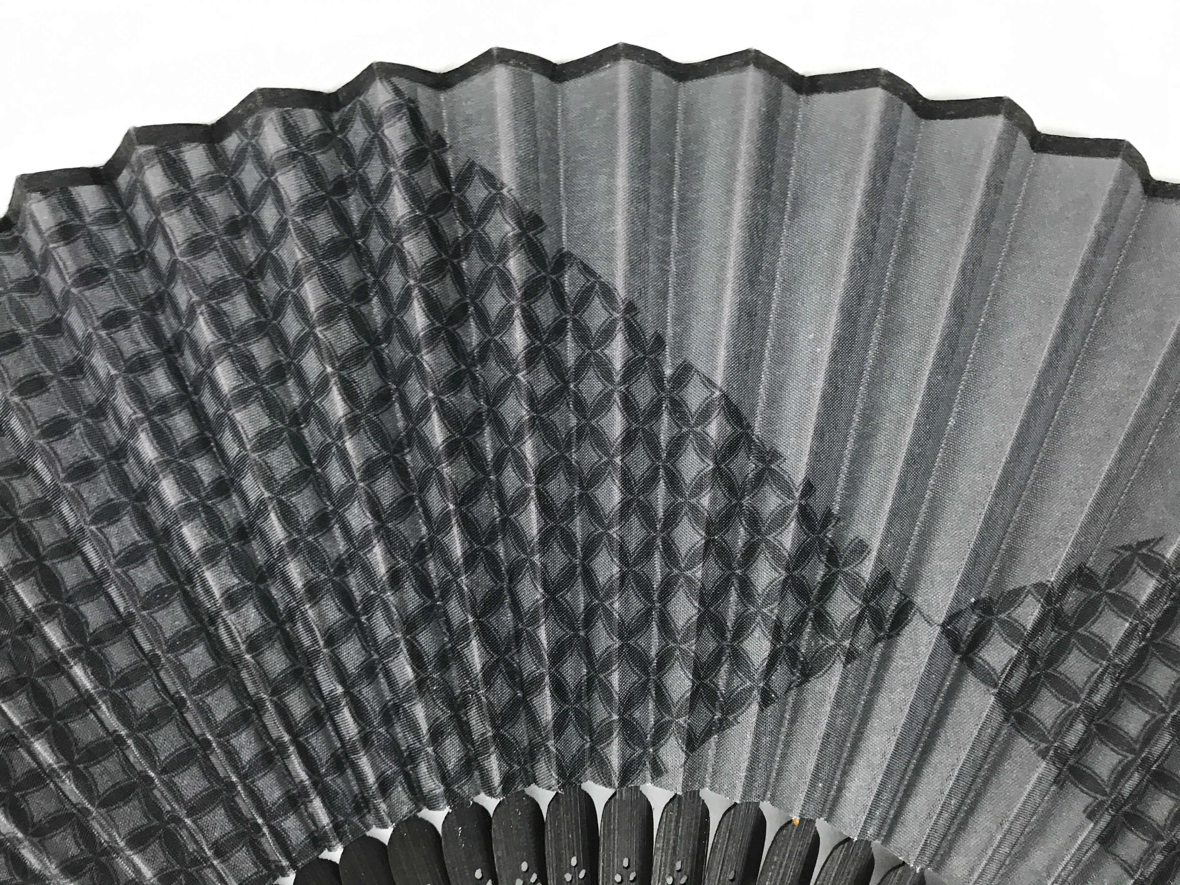 Japanese Fabric Folding Fan Sensu Bamboo Frame Traditional Shippo Design 5D70-AD - Fan-chidorivintage.com
