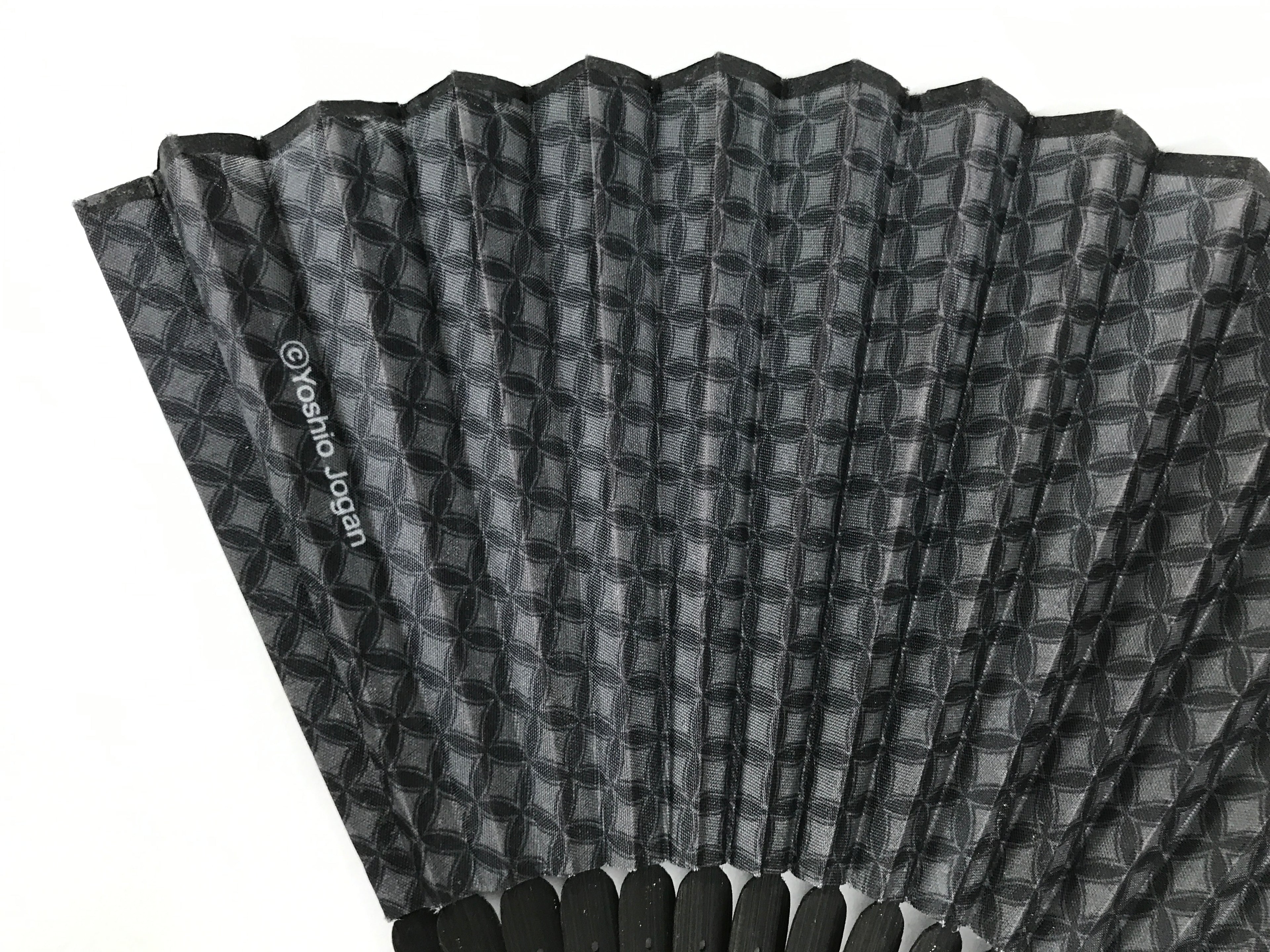 Japanese Fabric Folding Fan Sensu Bamboo Frame Traditional Shippo Design 5D70-AD - Fan-chidorivintage.com