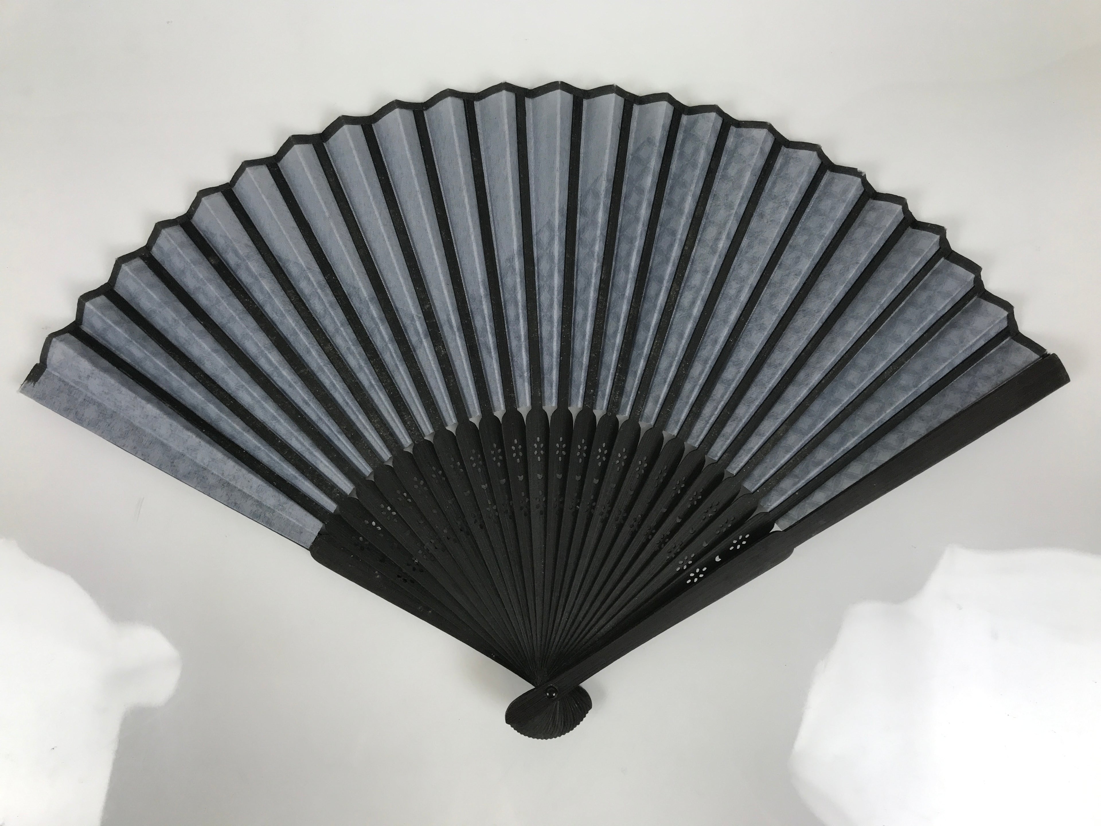 Japanese Fabric Folding Fan Sensu Bamboo Frame Traditional Shippo Design 5D70-AD - Fan-chidorivintage.com