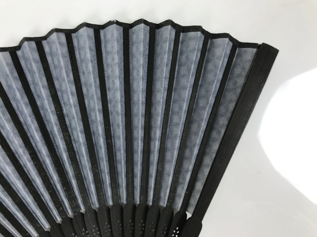 Japanese Fabric Folding Fan Sensu Bamboo Frame Traditional Shippo Design 5D70-AD - Fan-chidorivintage.com