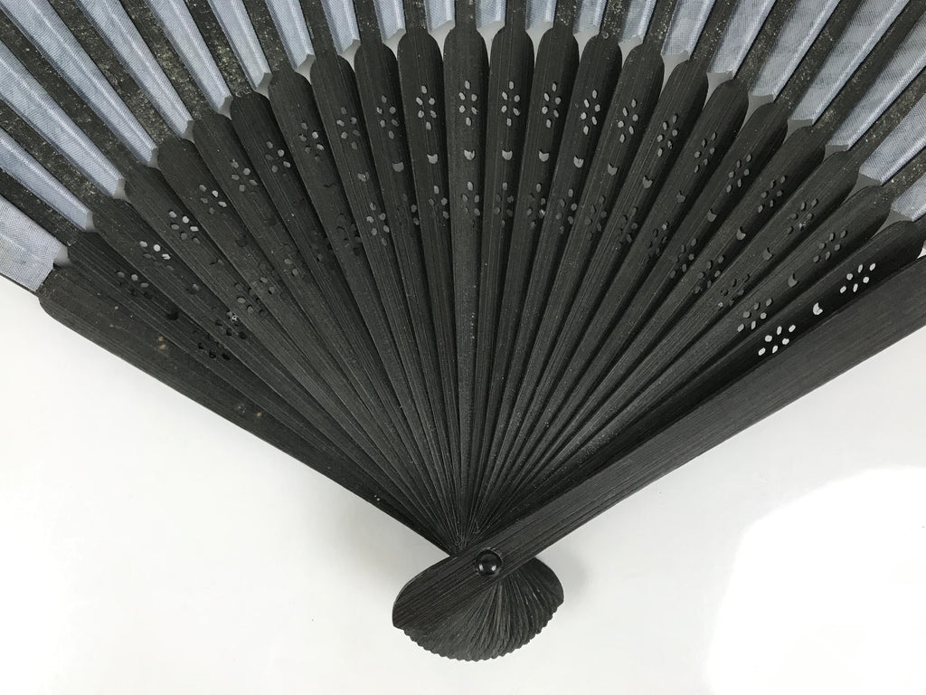 Japanese Fabric Folding Fan Sensu Bamboo Frame Traditional Shippo Design 5D70-AD - Fan-chidorivintage.com