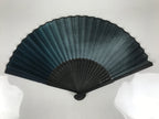 Japanese Fabric Folding Fan Sensu Vtg Bamboo Frame Dark Green Gradient 5D71-AD - Fan-chidorivintage.com