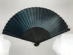 Japanese Fabric Folding Fan Sensu Vtg Bamboo Frame Dark Green Gradient 5D71-AD - Fan-chidorivintage.com