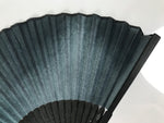 Japanese Fabric Folding Fan Sensu Vtg Bamboo Frame Dark Green Gradient 5D71-AD - Fan-chidorivintage.com