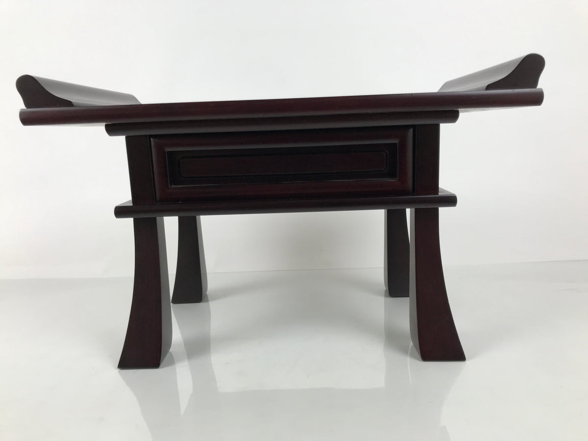Japanese Buddhist Altar Fitting Lacquer Kyozukue Vtg Offering Table Brown BT44-OT - Buddhist-chidorivintage.com