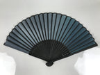 Japanese Fabric Folding Fan Sensu Vtg Bamboo Frame Dark Green Gradient 5D71-AD - Fan-chidorivintage.com