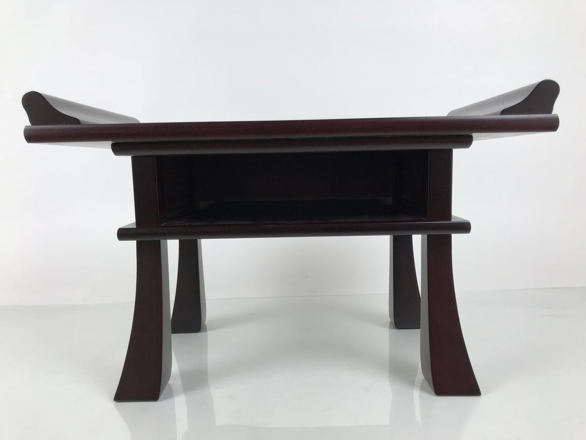 Japanese Buddhist Altar Fitting Lacquer Kyozukue Vtg Offering Table Brown BT44-OT - Buddhist-chidorivintage.com