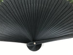 Japanese Fabric Folding Fan Sensu Vtg Bamboo Cutout Frame Solid Dark Green 5D72-AD - Fan-chidorivintage.com