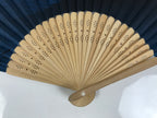 Japanese Fabric Folding Fan Sensu Vtg Bamboo Frame Mt. Fuji Blue Fujisan 5D73-AD - Fan-chidorivintage.com
