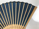 Japanese Fabric Folding Fan Sensu Vtg Bamboo Frame Mt. Fuji Blue Fujisan 5D73-AD - Fan-chidorivintage.com