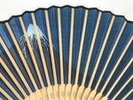 Japanese Fabric Folding Fan Sensu Vtg Bamboo Frame Mt. Fuji Blue Fujisan 5D73-AD - Fan-chidorivintage.com