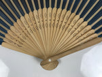 Japanese Fabric Folding Fan Sensu Vtg Bamboo Frame Mt. Fuji Blue Fujisan 5D73-AD - Fan-chidorivintage.com