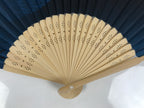 Japanese Fabric Folding Fan Sensu Vtg Bamboo Frame Mt. Fuji Blue Fujisan 5D74-AD - Fan-chidorivintage.com