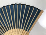 Japanese Fabric Folding Fan Sensu Vtg Bamboo Frame Mt. Fuji Blue Fujisan 5D74-AD - Fan-chidorivintage.com