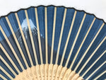 Japanese Fabric Folding Fan Sensu Vtg Bamboo Frame Mt. Fuji Blue Fujisan 5D74-AD - Fan-chidorivintage.com