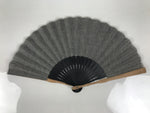 Japanese Fabric Folding Fan Sensu Vtg Bamboo Frame Simple Black White 5D76-AD - Fan-chidorivintage.com