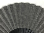 Japanese Fabric Folding Fan Sensu Vtg Bamboo Frame Simple Black White 5D76-AD - Fan-chidorivintage.com