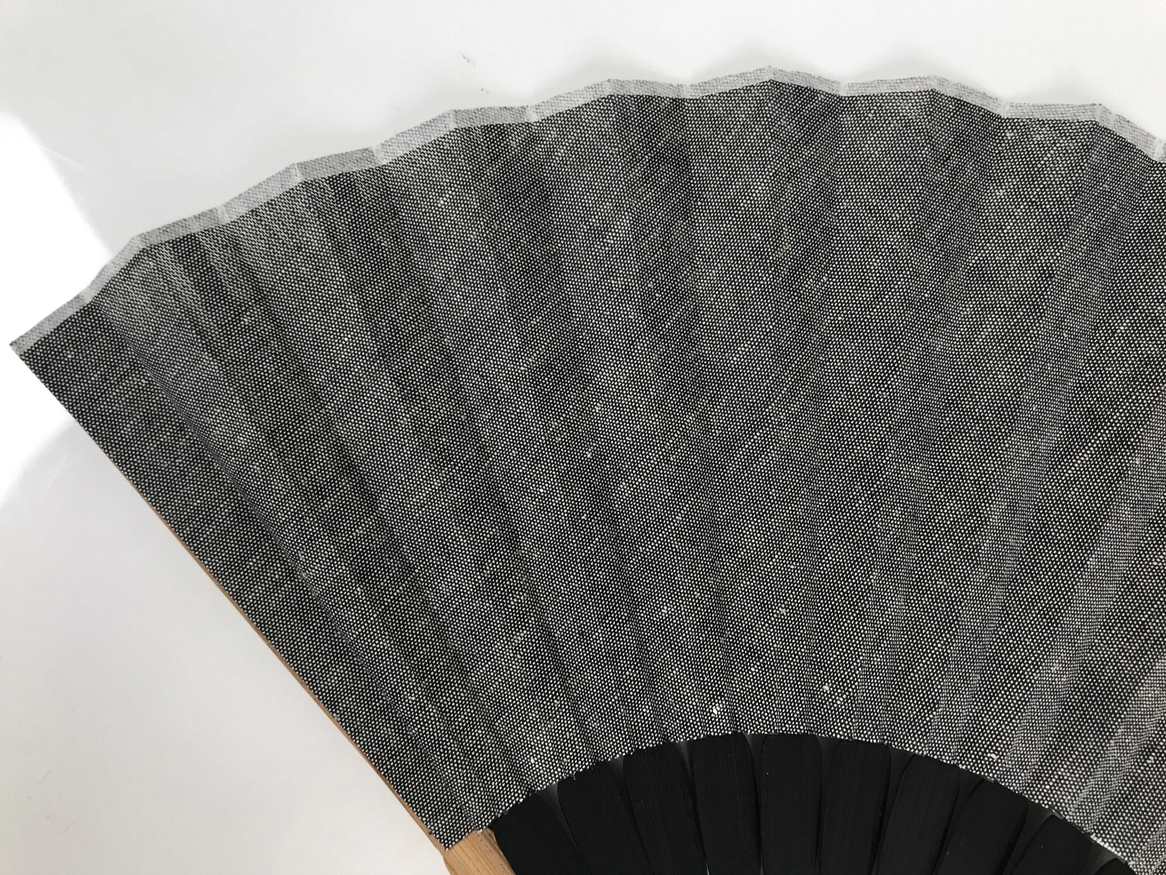 Japanese Fabric Folding Fan Sensu Vtg Bamboo Frame Simple Black White 5D76-AD - Fan-chidorivintage.com