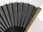 Japanese Fabric Folding Fan Sensu Vtg Bamboo Frame Simple Black White 5D76-AD - Fan-chidorivintage.com