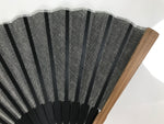 Japanese Fabric Folding Fan Sensu Vtg Bamboo Frame Simple Black White 5D76-AD - Fan-chidorivintage.com