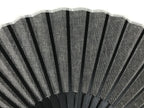 Japanese Fabric Folding Fan Sensu Vtg Bamboo Frame Simple Black White 5D76-AD - Fan-chidorivintage.com