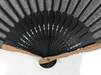 Japanese Fabric Folding Fan Sensu Vtg Bamboo Frame Simple Black White 5D76-AD - Fan-chidorivintage.com