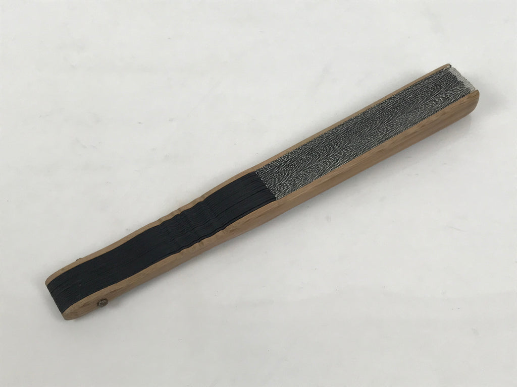 Japanese Fabric Folding Fan Sensu Vtg Bamboo Frame Simple Black White 5D76-AD - Fan-chidorivintage.com