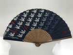 Japanese Fabric Folding Fan Sensu Bamboo Frame Tokyo Disney Mickey Blue 5D77-AD - Fan-chidorivintage.com