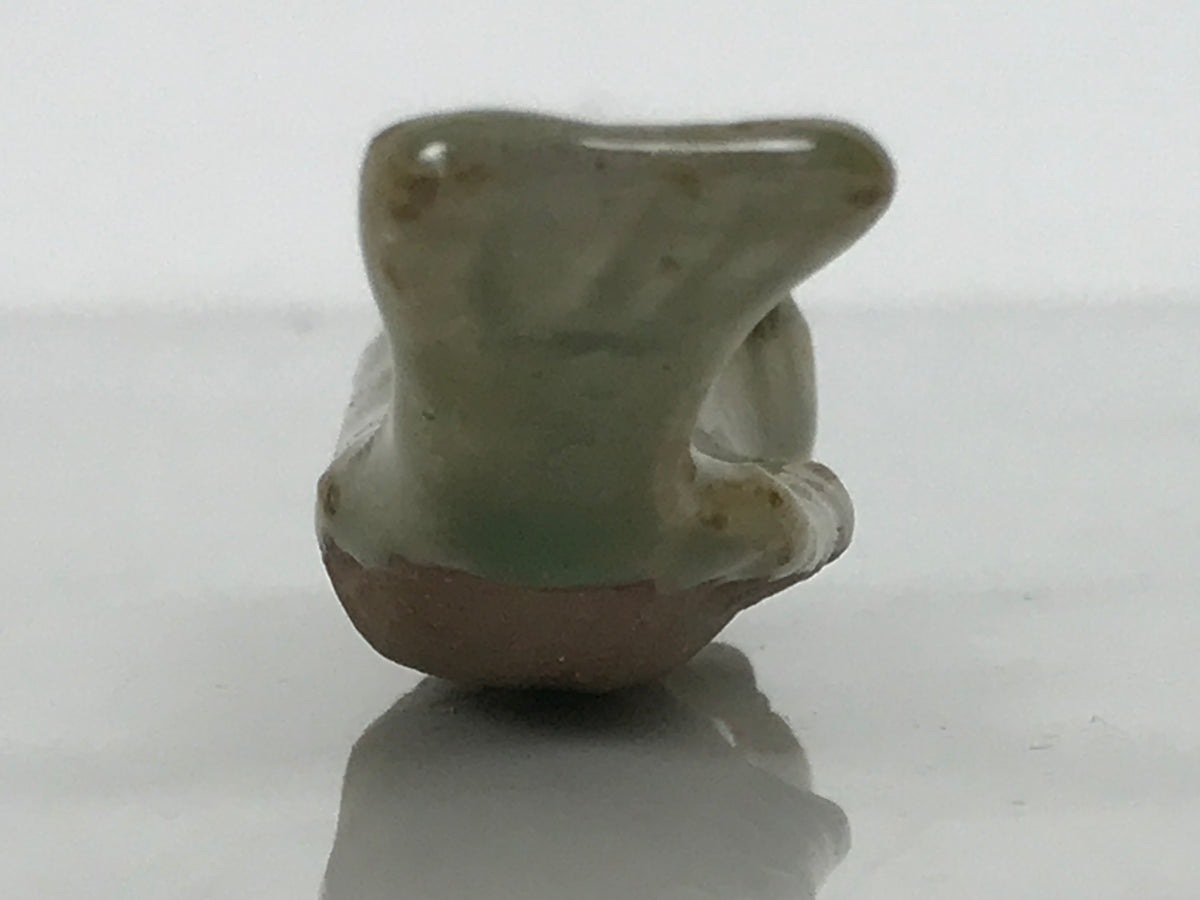 Japanese Ceramic Chopstick Rest Hashioki Vtg Utensil Holder Green Fish CR275-KT - Chopstick Holder-chidorivintage.com