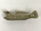 Japanese Ceramic Chopstick Rest Hashioki Vtg Utensil Holder Green Fish CR276-KT - Chopstick Holder-chidorivintage.com