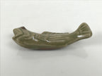 Japanese Ceramic Chopstick Rest Hashioki Vtg Utensil Holder Green Fish CR276-KT - Chopstick Holder-chidorivintage.com
