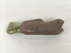 Japanese Ceramic Chopstick Rest Hashioki Vtg Utensil Holder Green Fish CR276-KT - Chopstick Holder-chidorivintage.com
