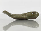 Japanese Ceramic Chopstick Rest Hashioki Vtg Utensil Holder Green Fish CR276-KT - Chopstick Holder-chidorivintage.com