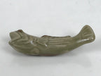 Japanese Ceramic Chopstick Rest Hashioki Vtg Utensil Holder Green Fish CR277-KT - Chopstick Holder-chidorivintage.com