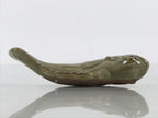 Japanese Ceramic Chopstick Rest Hashioki Vtg Utensil Holder Green Fish CR277-KT - Chopstick Holder-chidorivintage.com