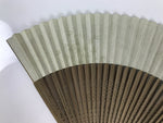 Japanese Fabric Folding Fan Vtg Sensu Bamboo Frame Green Take Leaves Brown 5D78-AD - Fan-chidorivintage.com
