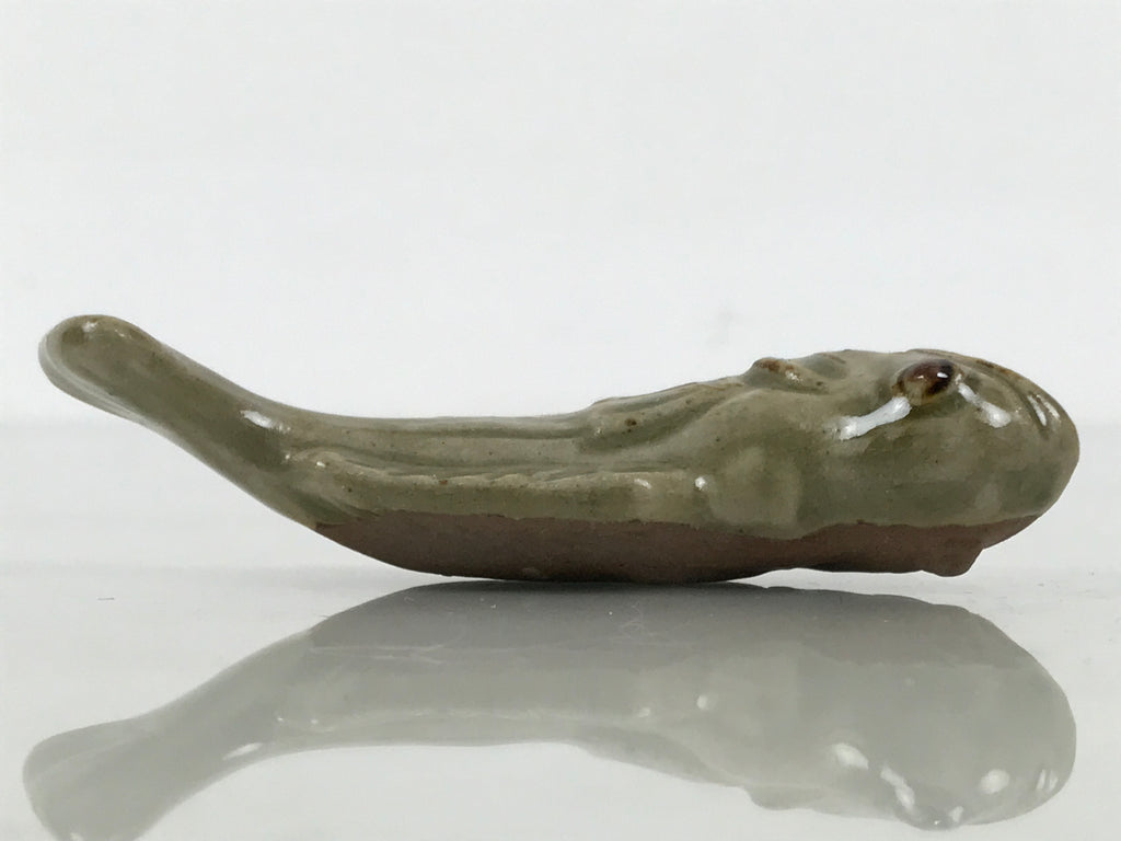 Japanese Ceramic Chopstick Rest Hashioki Vtg Utensil Holder Green Fish CR278-KT - Chopstick Holder-chidorivintage.com