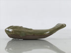 Japanese Ceramic Chopstick Rest Hashioki Vtg Utensil Holder Green Fish CR279-KT - Chopstick Holder-chidorivintage.com